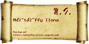 Mátéffy Ilona névjegykártya