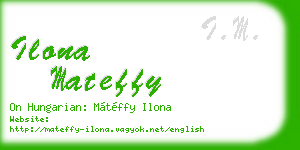 ilona mateffy business card