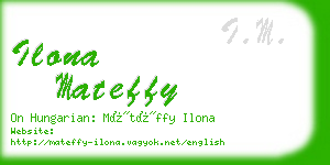 ilona mateffy business card